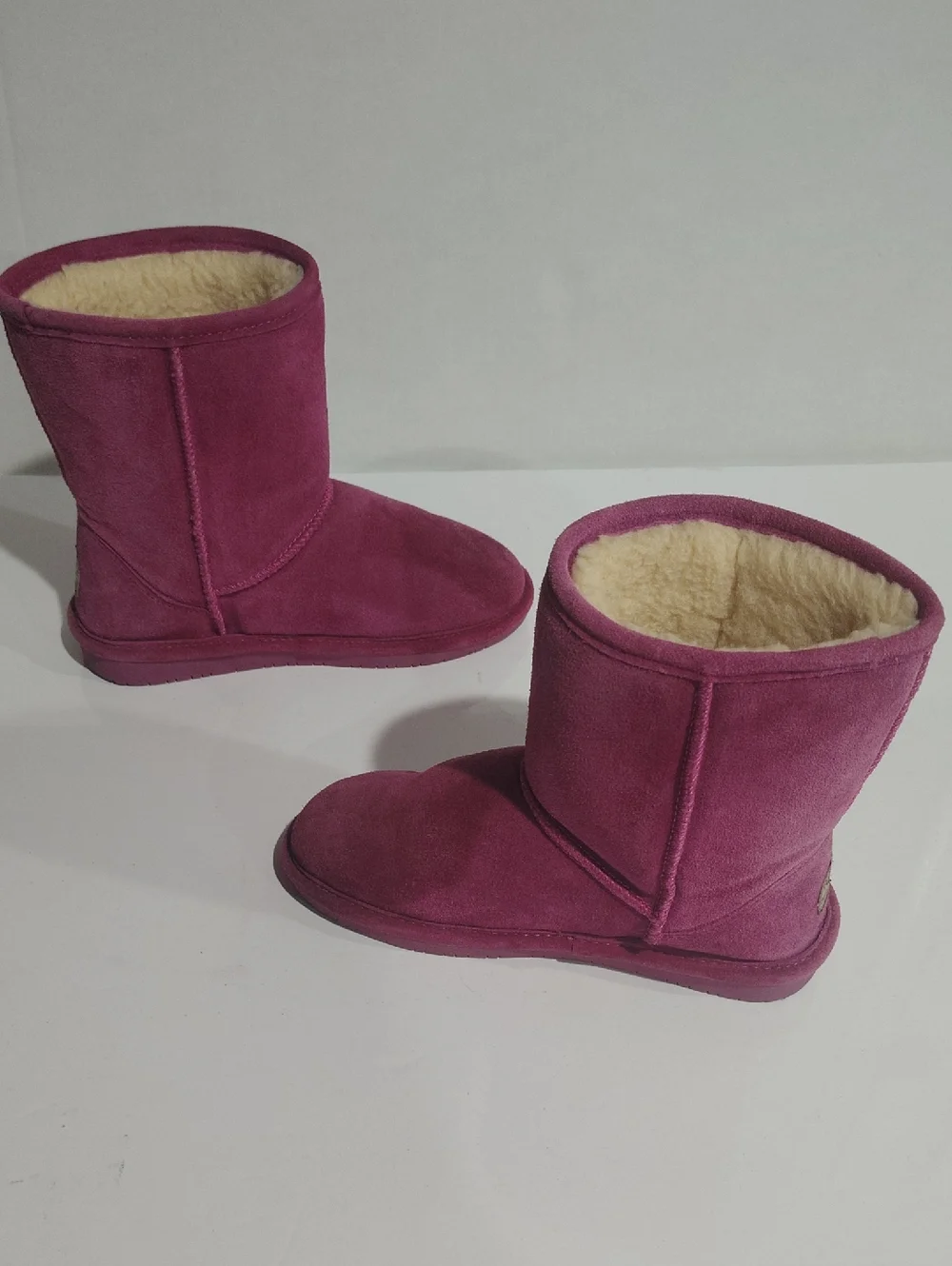 Bear Paws Girl's Pink Suede Shearling-Lined Winter Boots - Berry Size 4